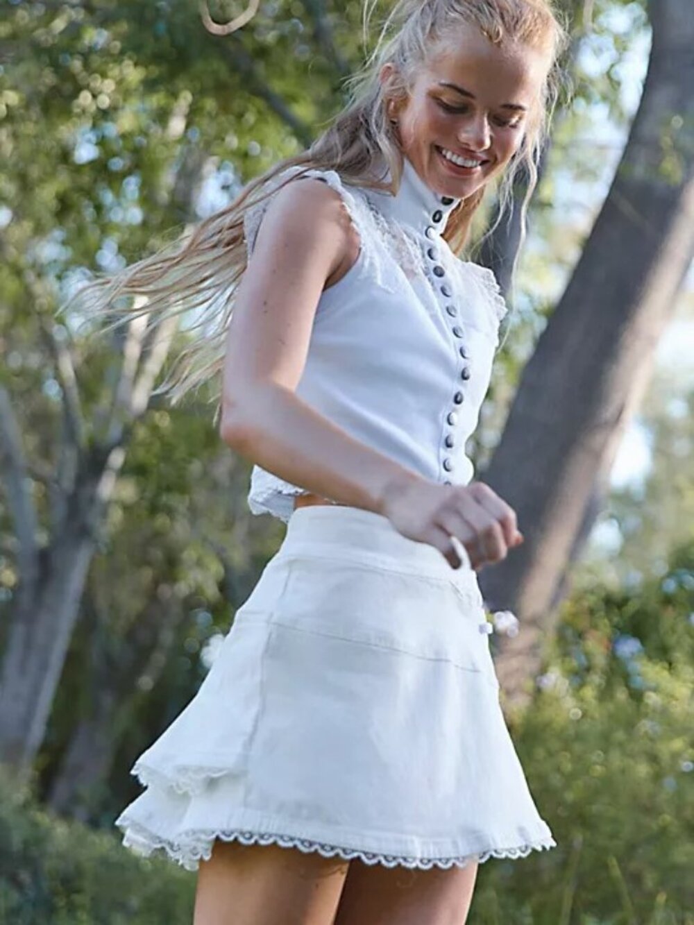 Free People FP Movement Putting Perfect Skort White Size L NWT